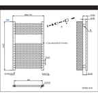 222002 - Termoarredo dritto H 120 x L 50 cm Interasse 45 cm - Nero opaco