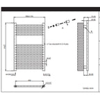 222004 - Termoarredo dritto H 180 x L 50 cm Interasse 45 cm - Nero opaco