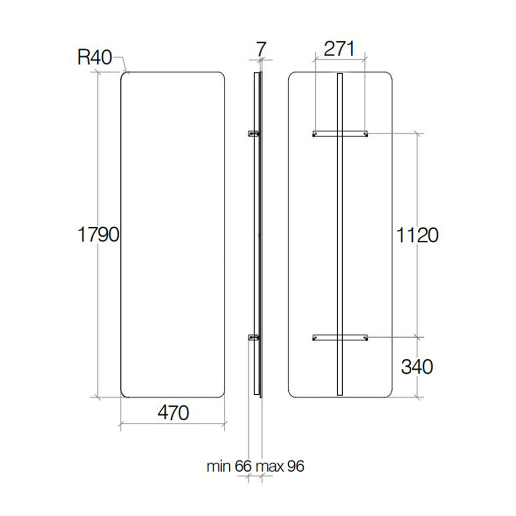 Termoarredo elettrico a muro in acciaio al carbonio collezione Caligo di Lineabeta colore bianco cm 47x179