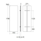Termoarredo elettrico a muro in acciaio al carbonio collezione Caligo di Lineabeta colore bianco cm 47x179