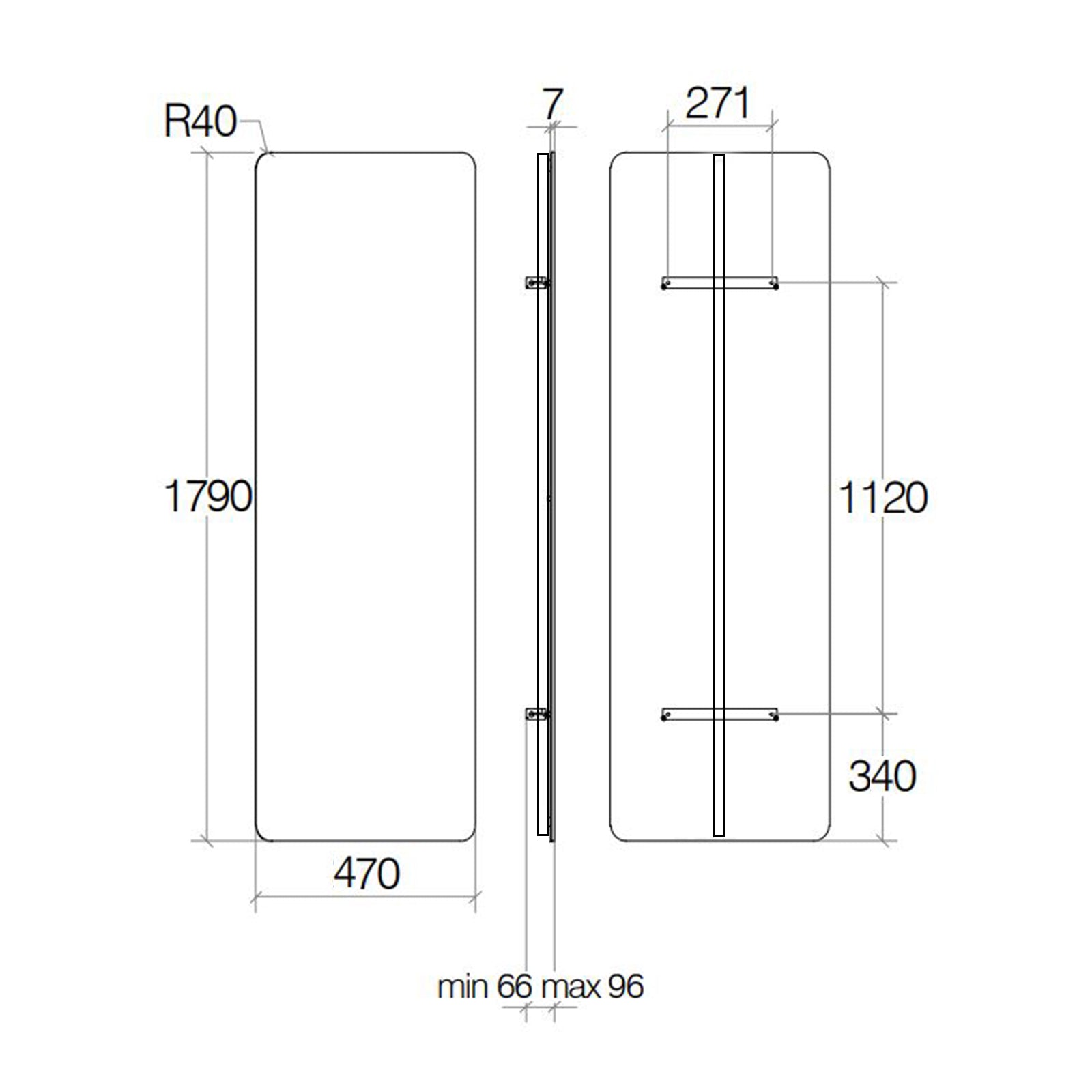 Termoarredo elettrico a muro in acciaio al carbonio collezione Caligo di Lineabeta colore bianco cm 47x179