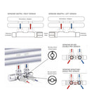 Valvola-detentore termostatizzabile per interasse 50 mm con kit copritubo cromo