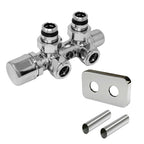 Valvola-detentore termostatizzabile per interasse 50 mm con kit copritubo cromo