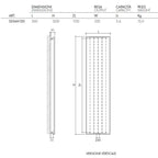  Termoarredo idraulico a piastra verticale modello TermoCrea Bianco 1200x360 mm interasse 50 mm By Scirocco