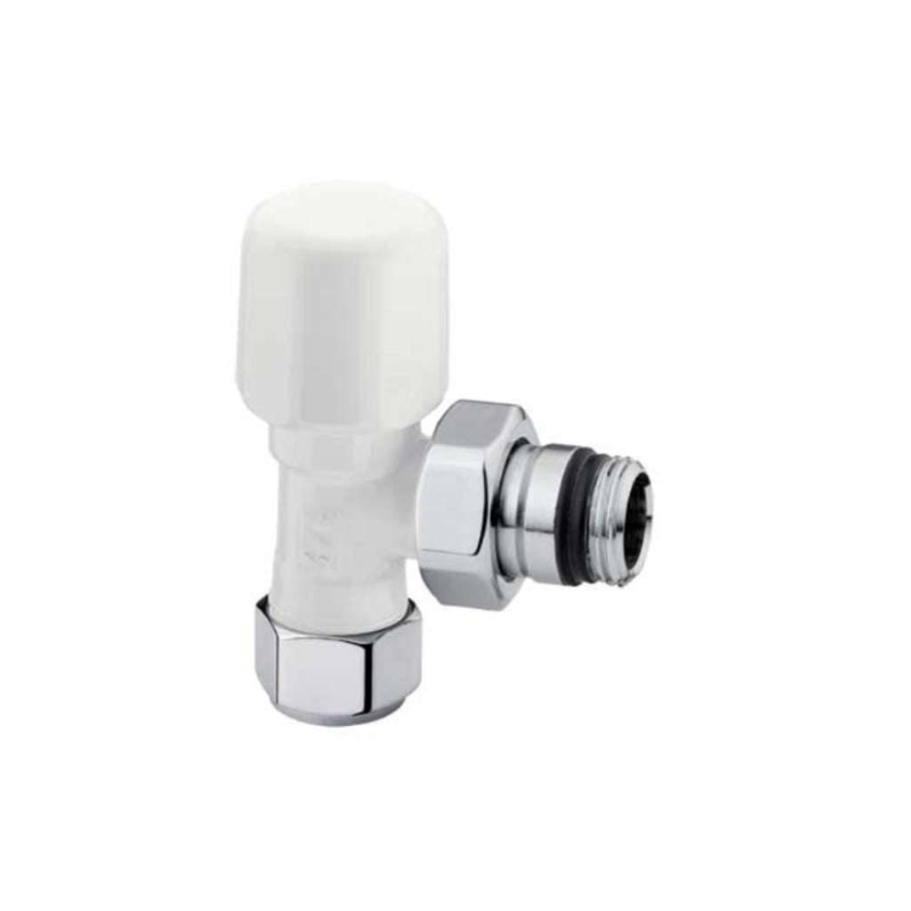 Valvola d'arredo a squadra per connessioni standard 1/2 - Bianca VERSIONE OUTLET