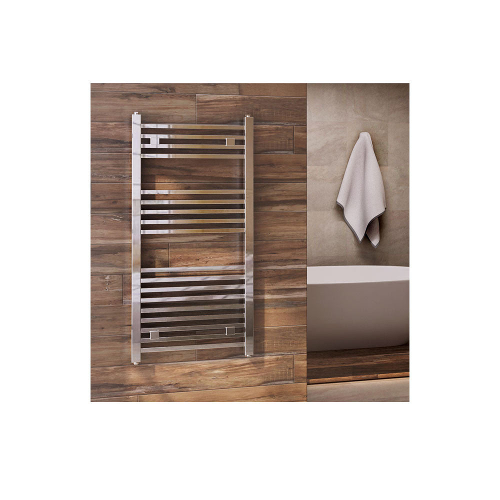 Termoarredo design cromo Aton tubi  quadrati orizzontali altezza 1000 mm