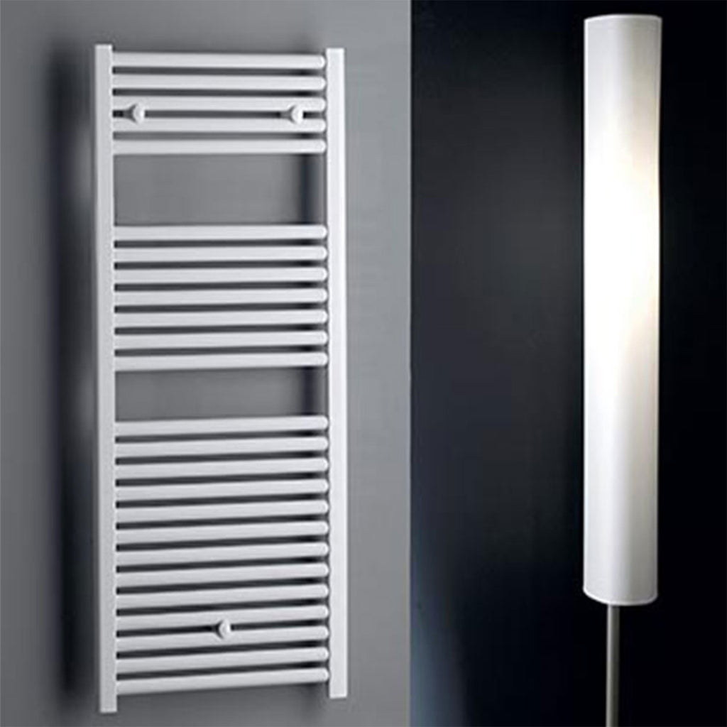 Termoarredo scaldasalviette in acciaio verniciato bianco 1230x500 interasse 450 Lazzarini Roma 605 Watt