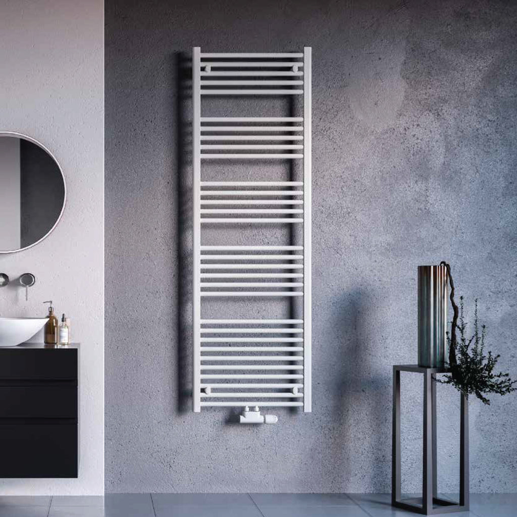 Termoarredo idraulico modello Bolzano 1785x500 dritto con attacchi centrali 50 mm - Bianco