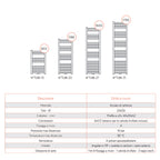 Termoarredo idraulico modello Bolzano 803x600 dritto con attacchi centrali 50 mm - Bianco