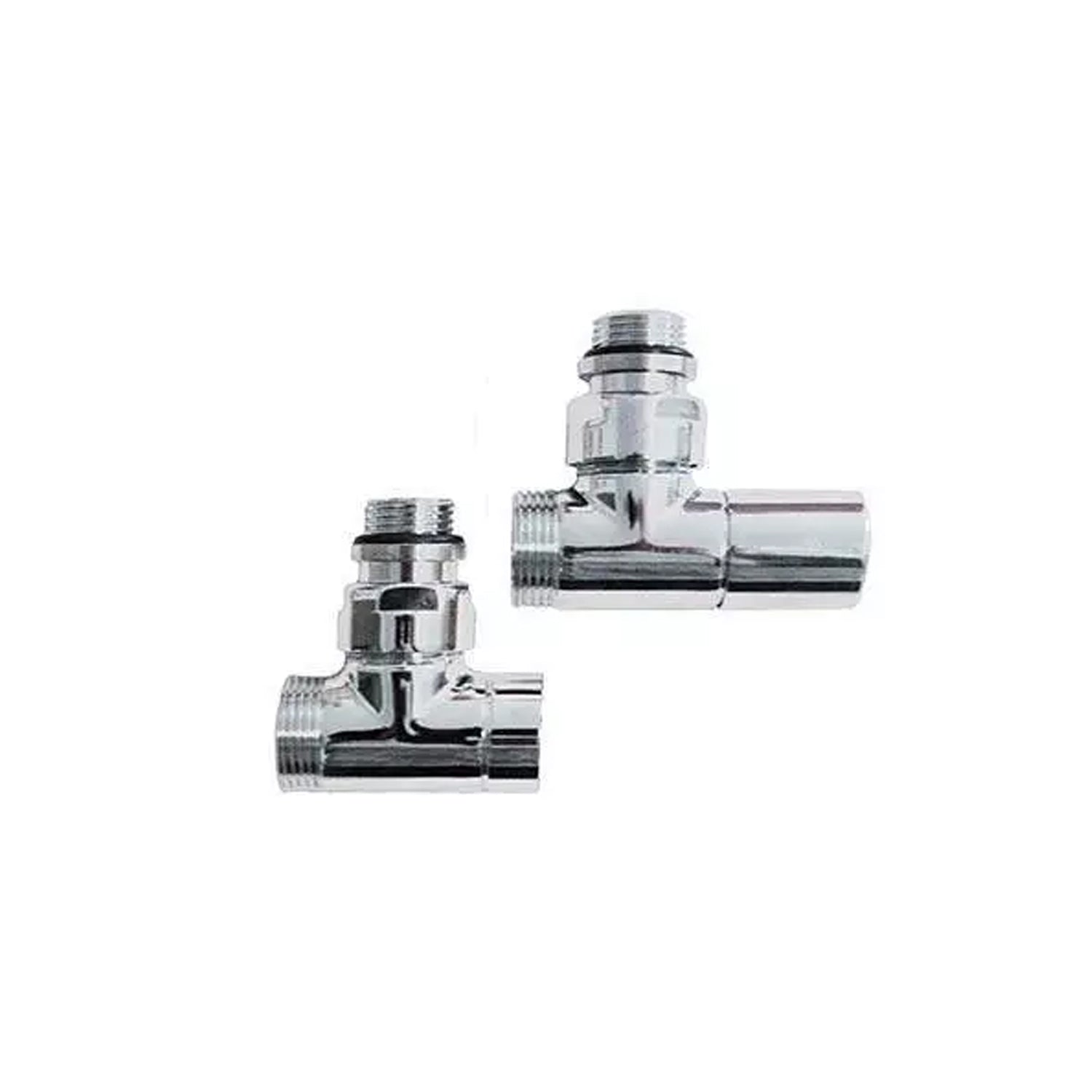 Coppia valvola termostatizzabile e detentore a squadra per connessioni standard 1/2" - Cromo