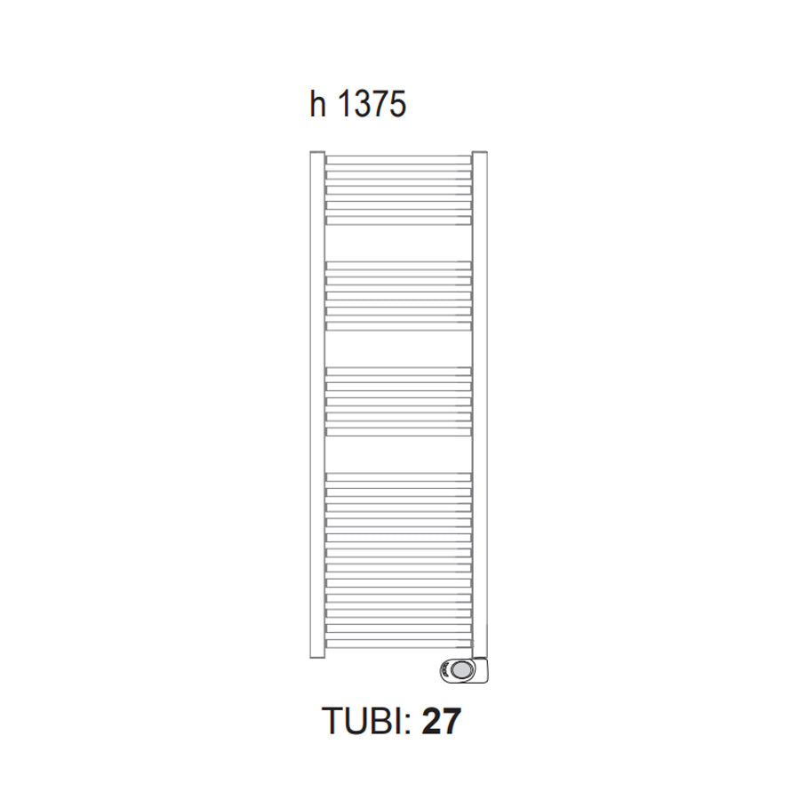 Termoarredo elettrico Lazzarini Cortina EVO cromato 1375x480 con termostato