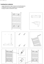 Termoarredo scaldasalviette da bagno elettrico con Termostato Digitale 1160x400 con potenza di 400 Watt  Collezione vialis