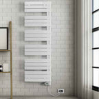 Termoarredo elettrico bianco curvo Lazzarini E-Pieve 1380x550 cm 600 watt