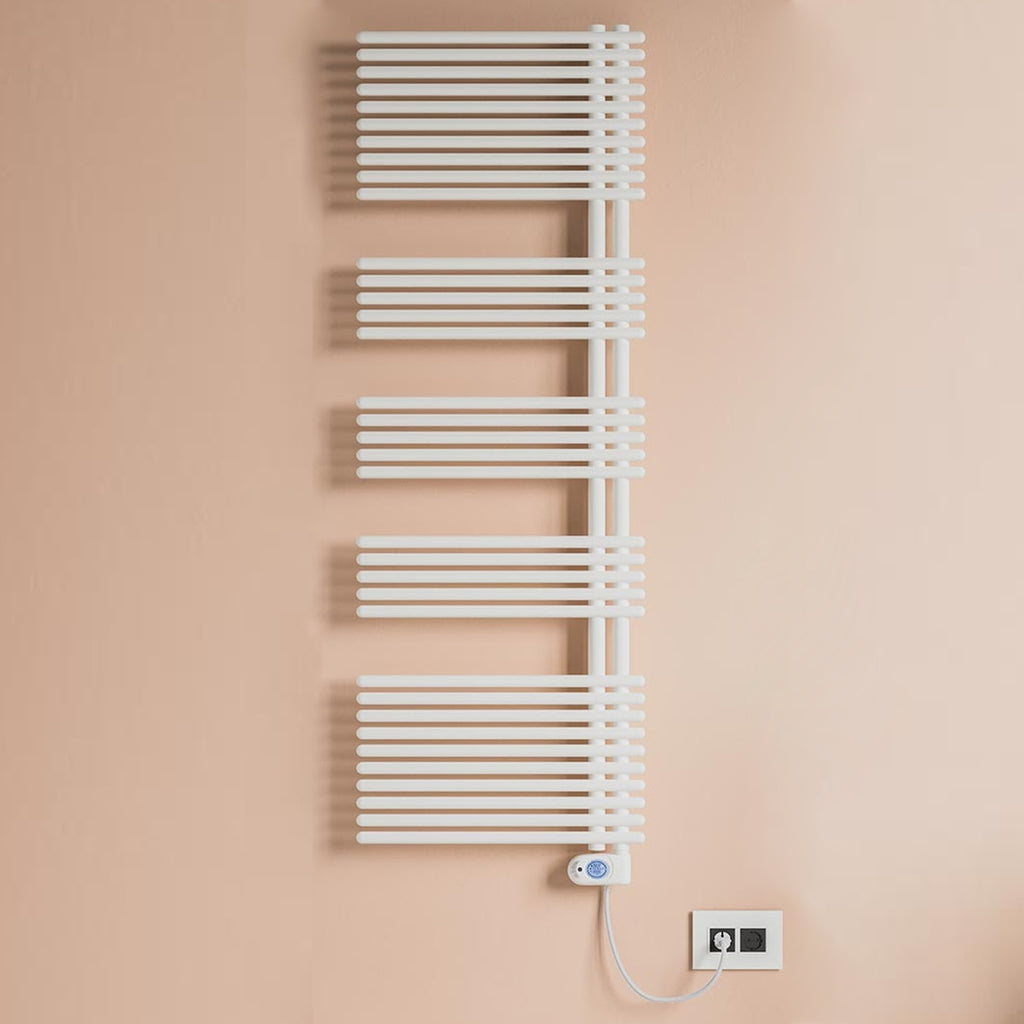 Termoarredo elettrico bianco Lazzarini E-Garda a 25 tubi resistenza 600 watt