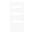 Termoarredo idraulico modello Bolzano Reno 1188x500 dritto con attacchi laterali 40/900 - Bianco