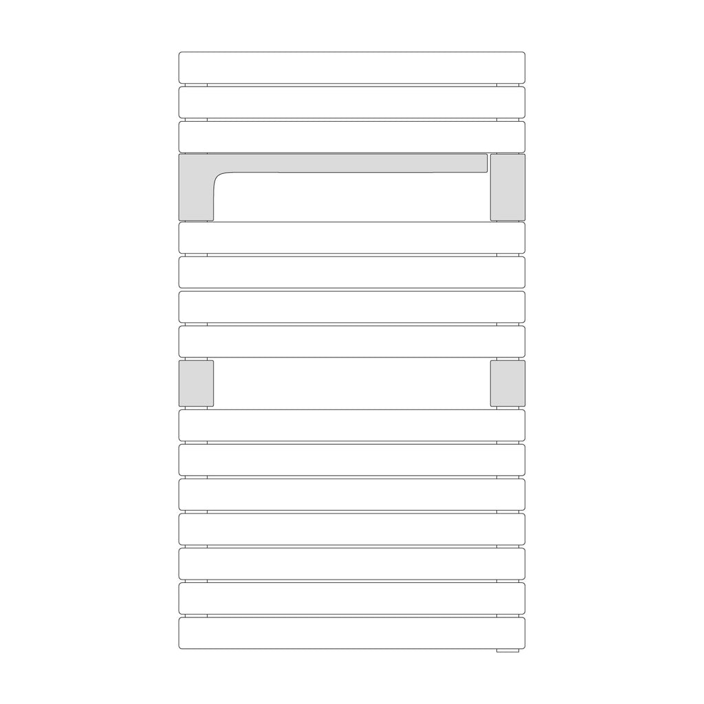 Termoarredo idraulico modello Torino 952x550 dritto - Antracite