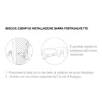 Barra portasalviette abs bianco Lazzarini Ibiscus lunga 500 mm