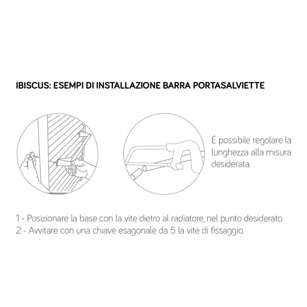 Barra portasalviette abs cromato Lazzarini Ibiscus lunga 500 mm